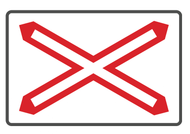 §50/6d Andreaskreuz eingleisig, Tafel
