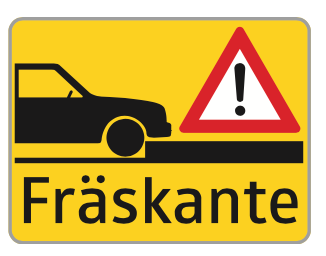 Warnschild Fräskante