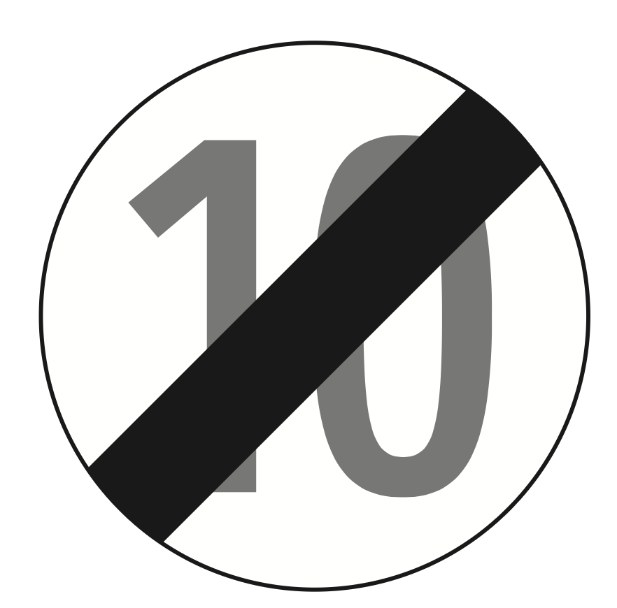 §52/10b Ende der Geschwindigkeitsbeschränkung 10 km/h