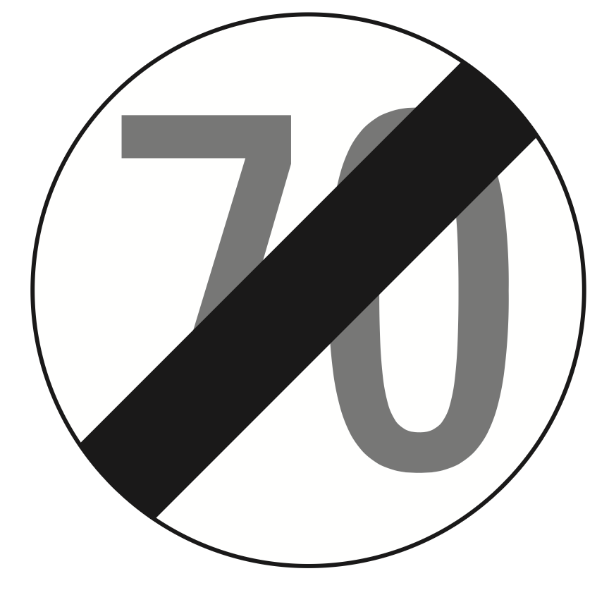 §52/10b Ende der Geschwindigkeitsbeschränkung 70 km/h