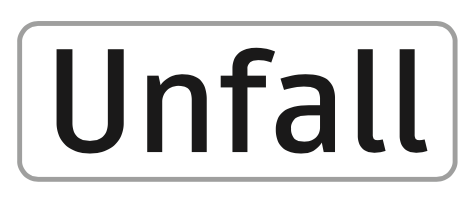 Hinweisschild Unfall
