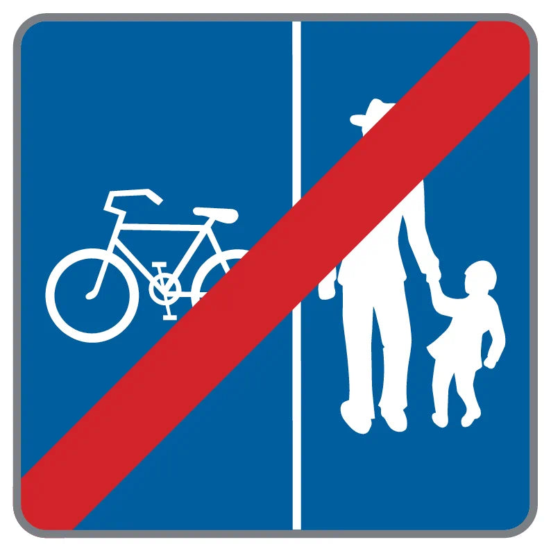 53/29d Geh- u. Radweg ohne Benützungspflicht für Radfahrer – Rad links Ende