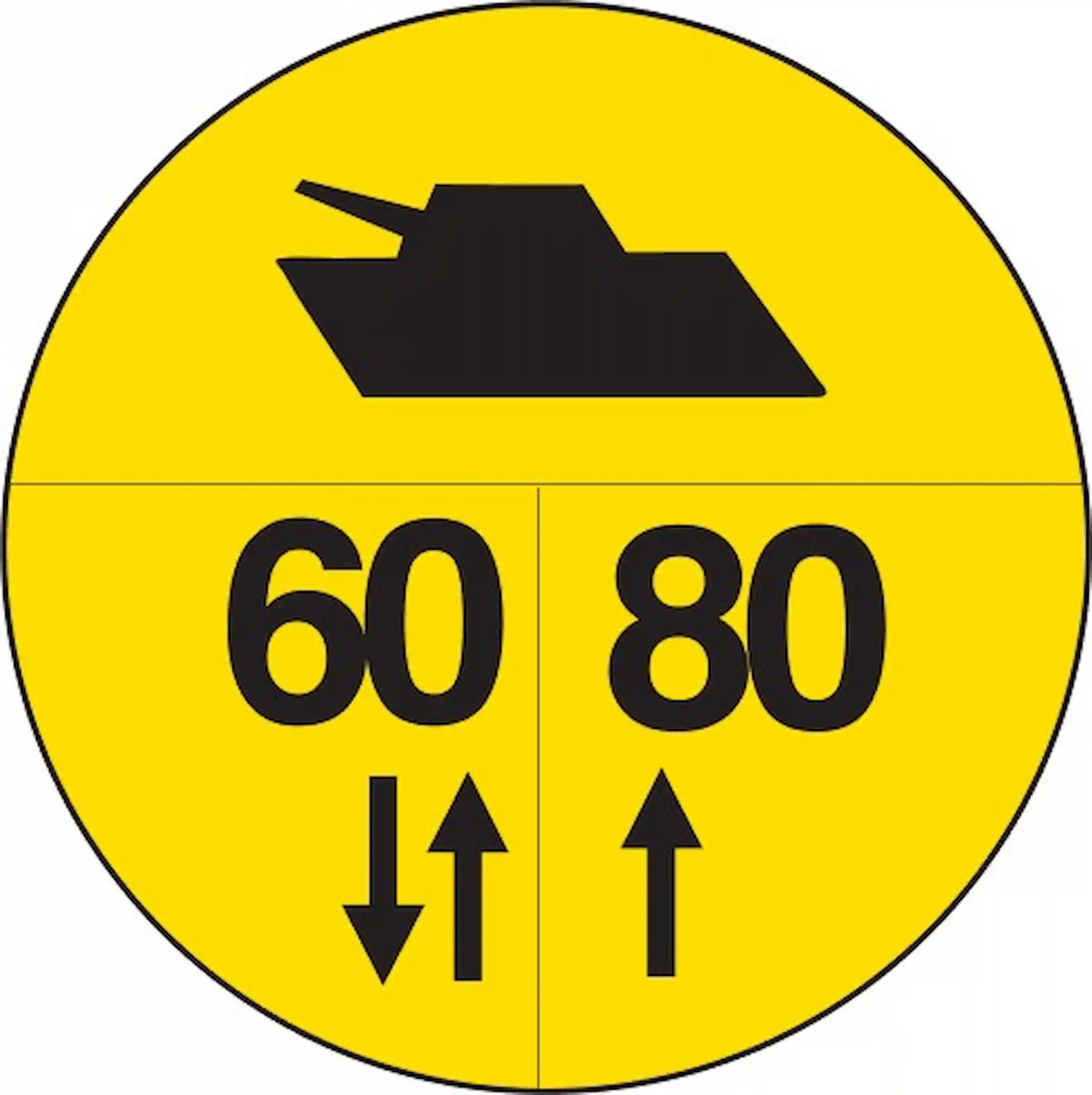 Militärische Tragfähigkeitszeichen an Brücken (Nato-Brückenschild) - Nr. Br. 1