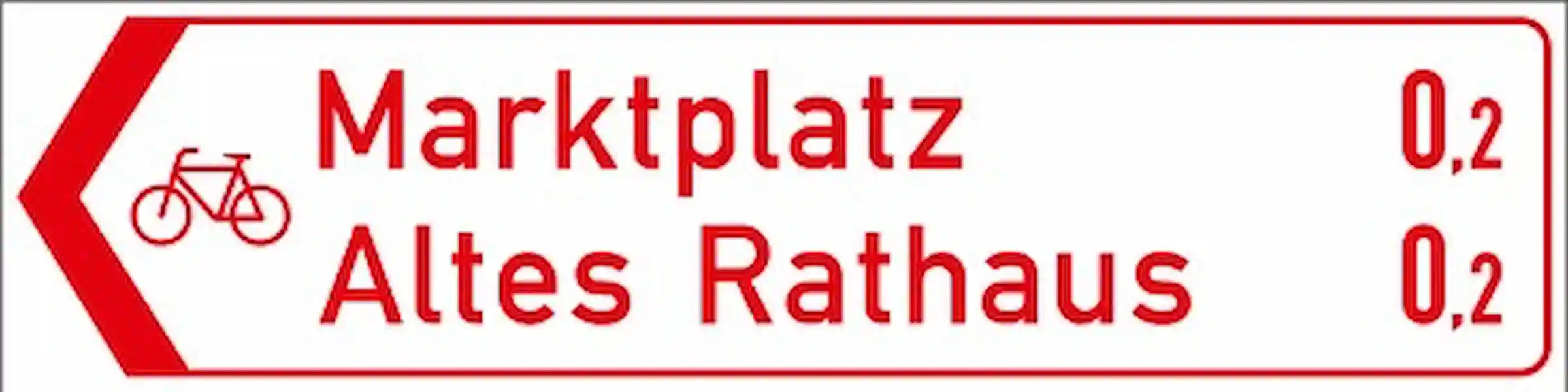 Radwegschild als Pfeilwegweiser, einseitig