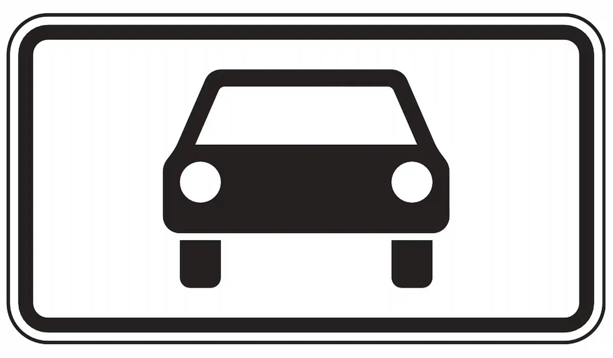 Zusatzzeichen für mehrspurige Fahrzeuge.