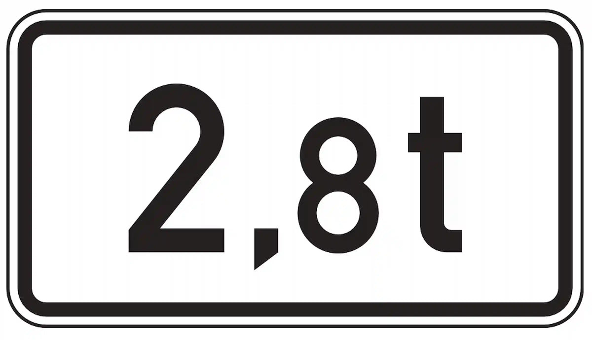 Zusatzzeichen für Fahrzeuge mit mehr als 2,8 t zulässiger Gesamtmasse