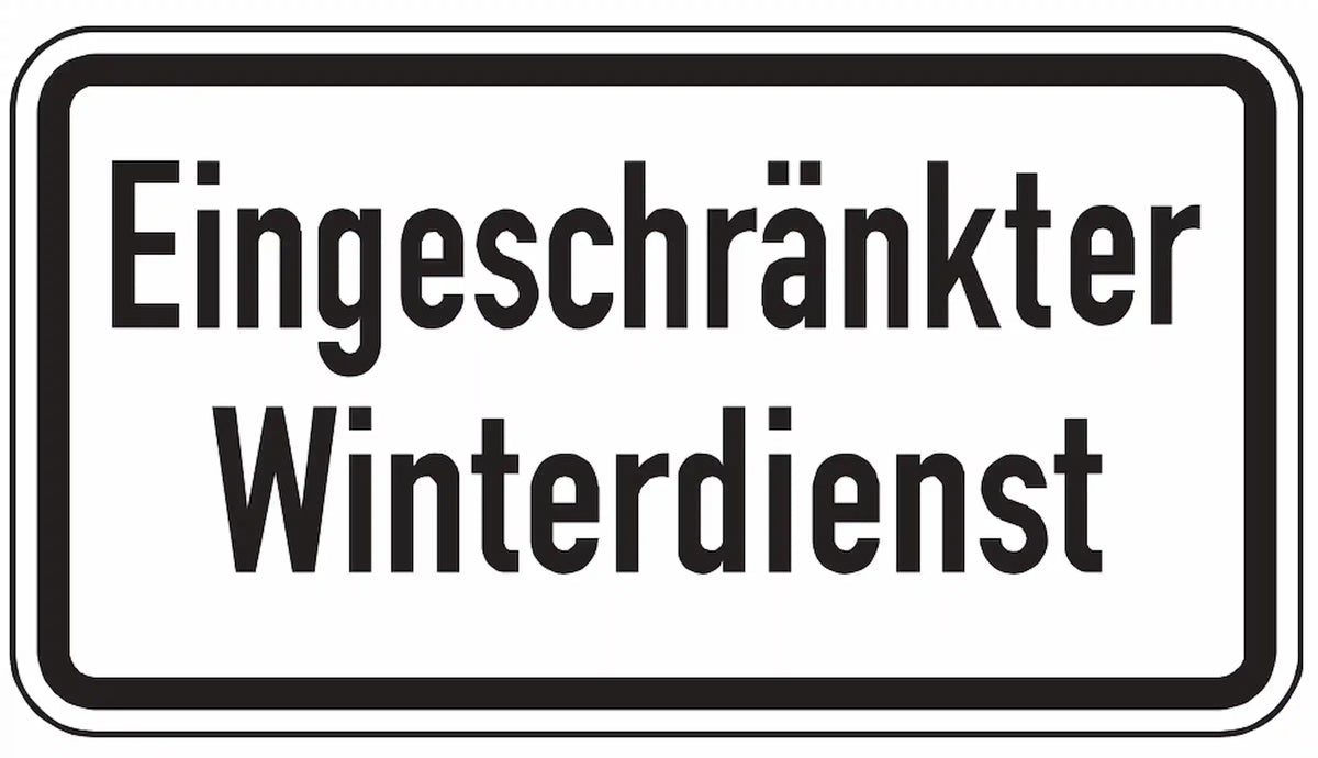 Hinweis auf eingeschränkten Winterdienst