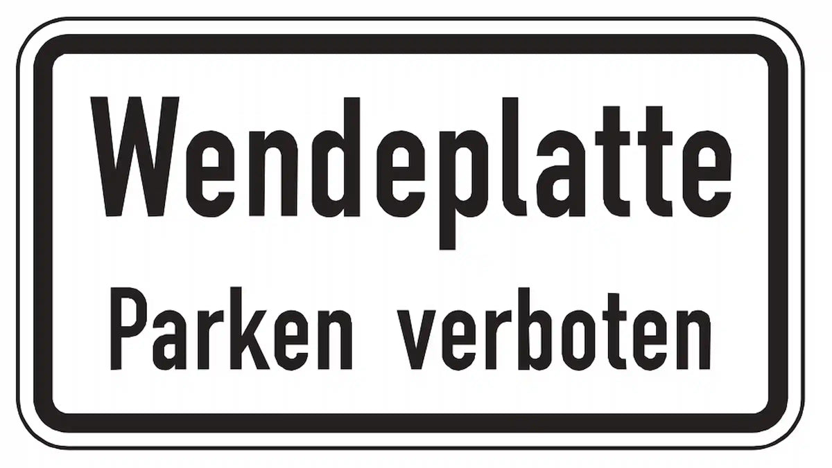 Hinweis auf Wendeplatt, wo das parken verboten ist.