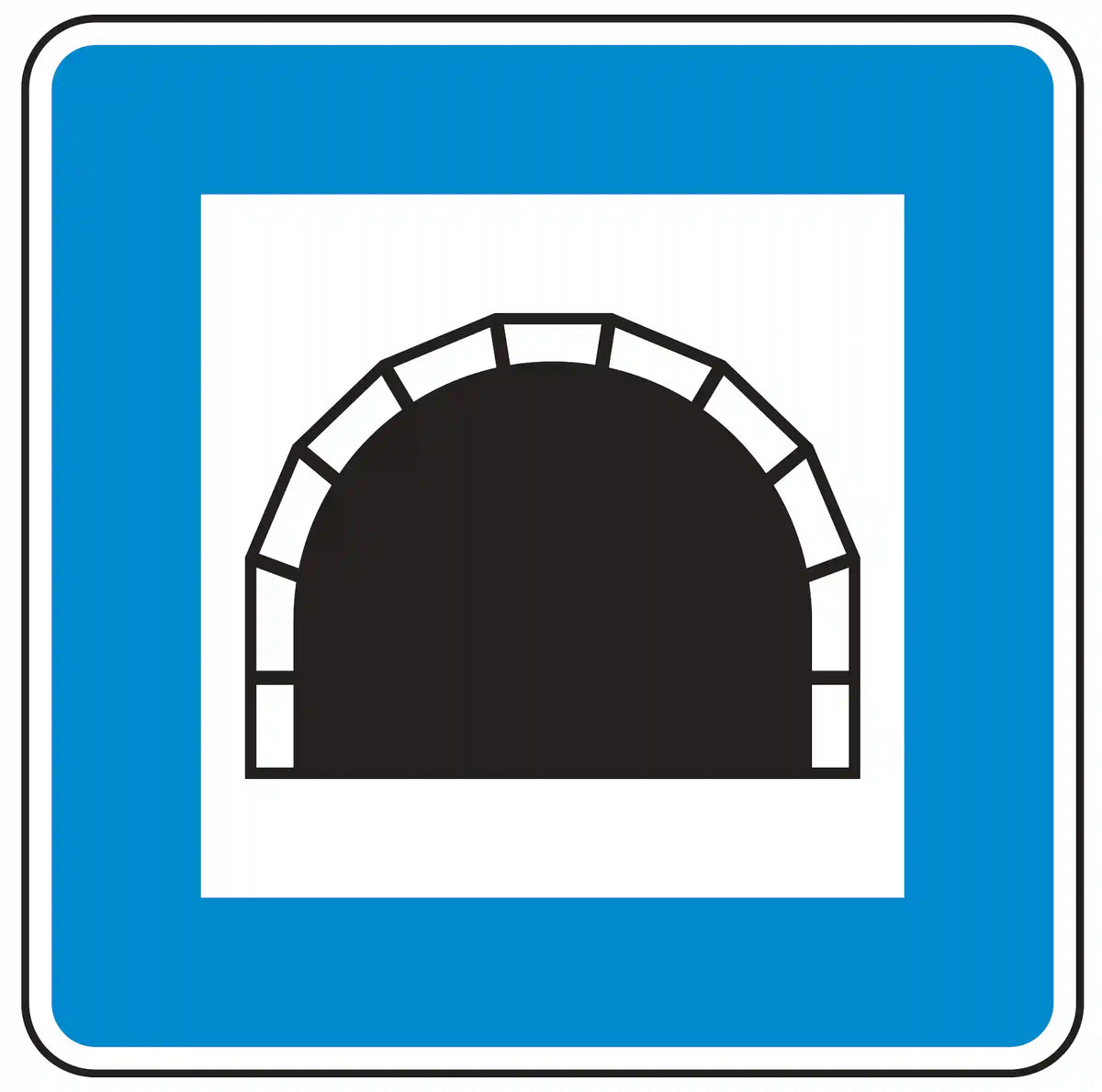 Verkehrszeichen 327: Hinweis auf Tunneleinfahrt mit Lichtpflicht.