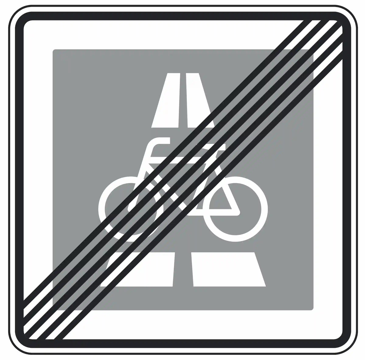 Verkehrszeichen 350.2-10: Ende eines Radschnellwegs.