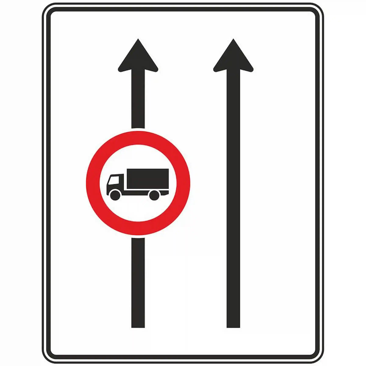 Verkehrszeichen 524-30 „Fahrstreifentafel mit Richtzeichen 253“ - VZ 524-30