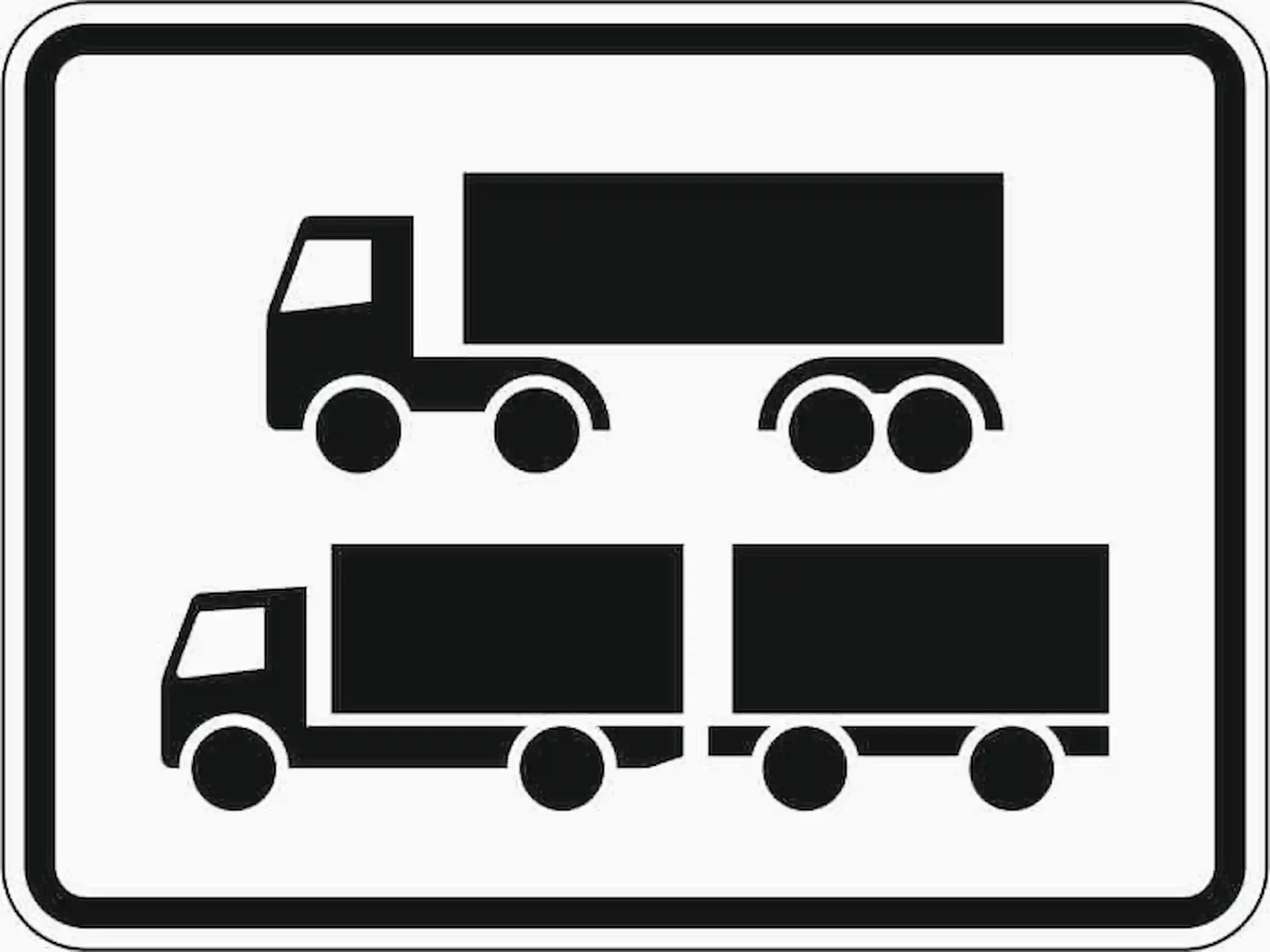 Verkehrszeichen "Nur Sattelkraftfahrzeuge und Lastkraftwagen mit Anhänger" - VZ 1048-15