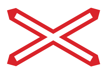 §50/6d Andreaskreuz eingleisig, Kreuz freigestellt