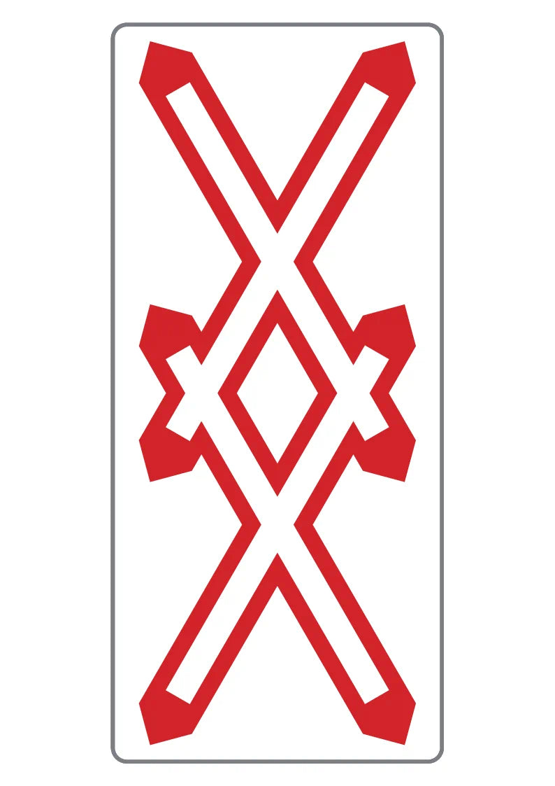 §50/6d Andreaskreuz mehrgleisig, Tafel