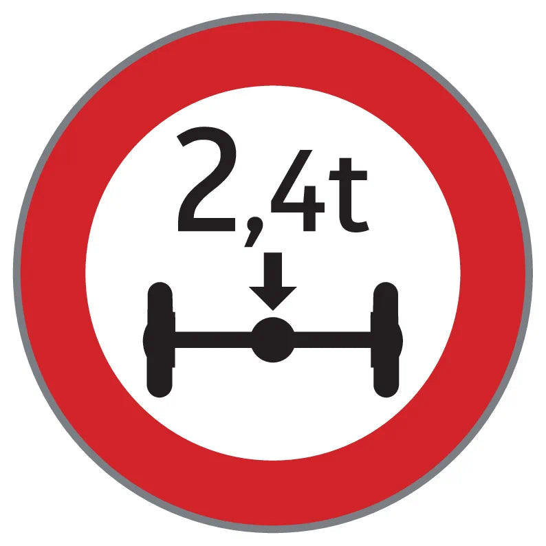 52/9d Fahrverbot für alle Fahrzeuge mit über … t Achslast