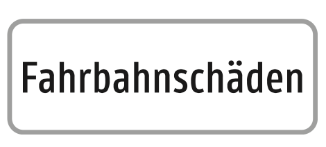 Hinweisschild Fahrbahnschäden