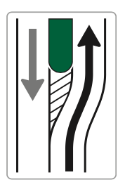 Vorankündigung einer Verkehrsinsel – Variante a/b