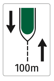 Vorankündigung einer Verkehrsinsel – 100 m