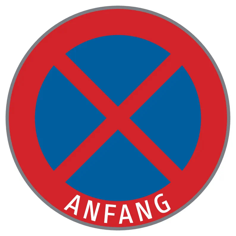52/13b Halten und Parken verboten mit Eindruck – Anfang