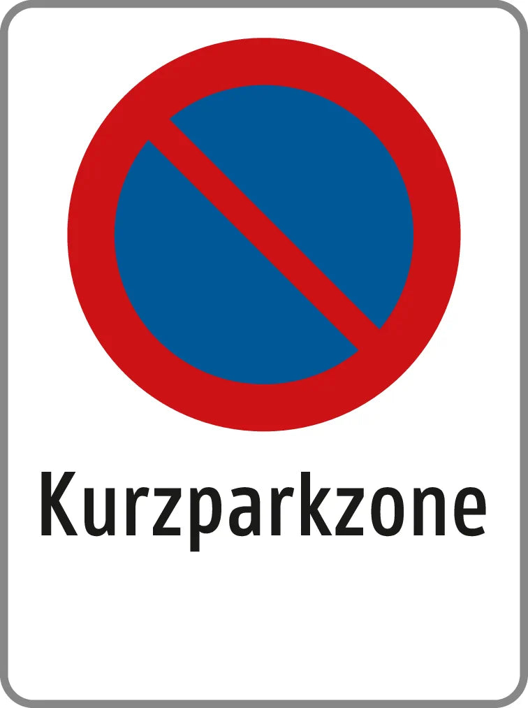 52/13d Kurzparkzone mit Text – Parkdauer 90 Minuten, variabler Text möglich