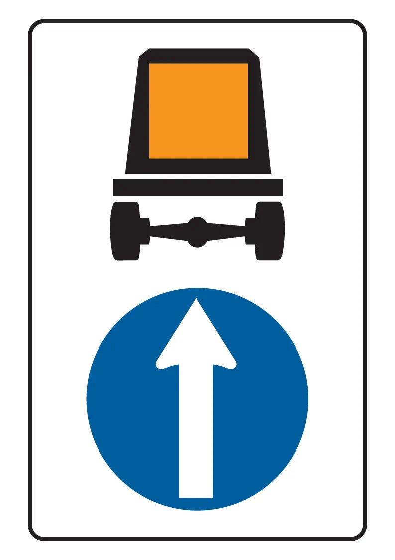 52/15a-b Vorgeschriebene Fahrtrichtung für Fahrzeuge mit gefährlichen Gütern