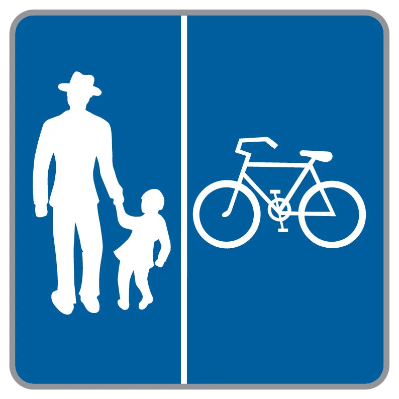 53/28b-1 Geh- u. Radweg ohne Benützungspflicht für Radfahrer – Rad rechts Anfang