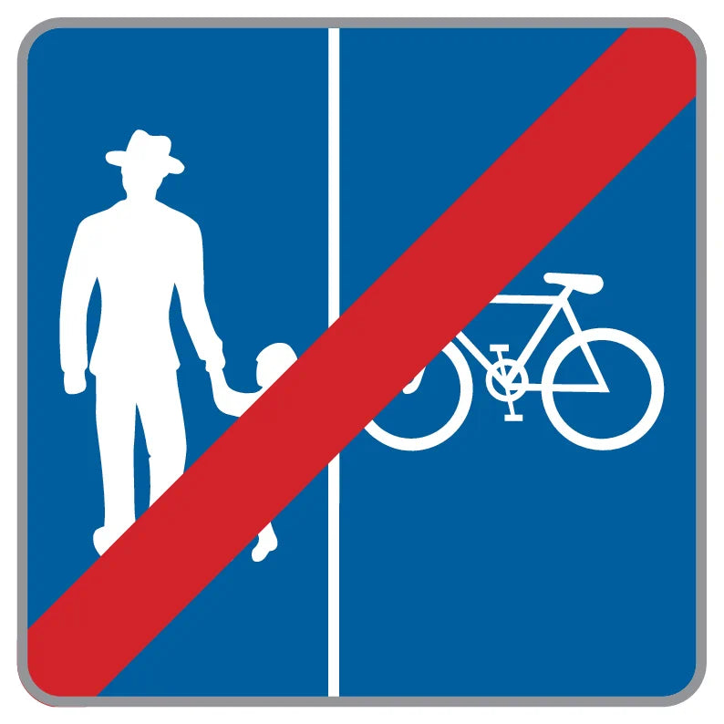 53/29d-1 Geh- u. Radweg ohne Benützungspflicht für Radfahrer – Rad rechts Ende