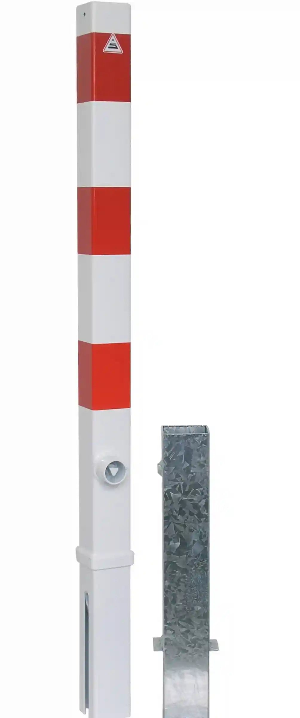 Absperrpfosten, 70 x 70 mm, herausnehmbar, mit Dreikantverschluss