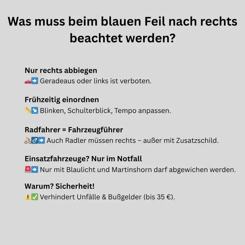 Verkehrszeichen "Vorgeschriebene Fahrtrichtung rechts" - VZ 209