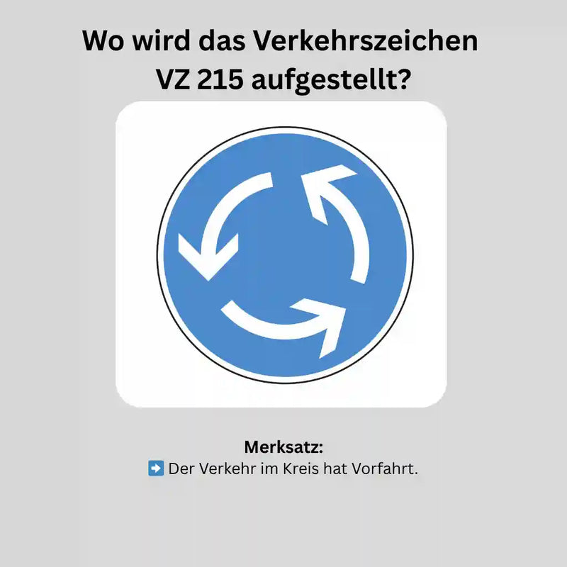 Verkehrszeichen "Kreisverkehr" - VZ 215