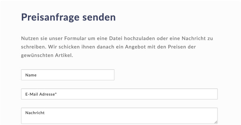 Preisanfrage
