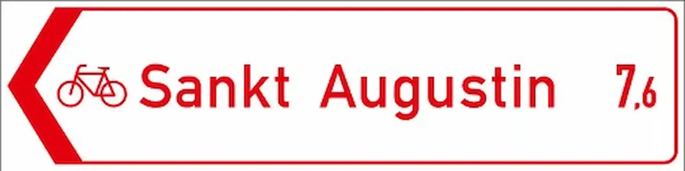 Radwegschild als Pfeilwegweiser, einseitig
