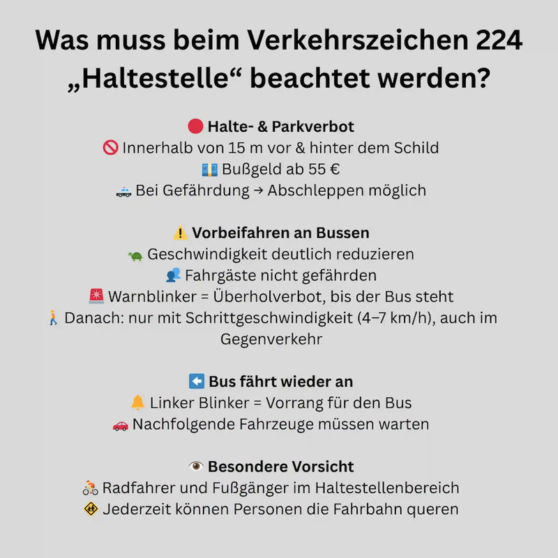 Verkehrszeichen "Haltestelle" - VZ 224
