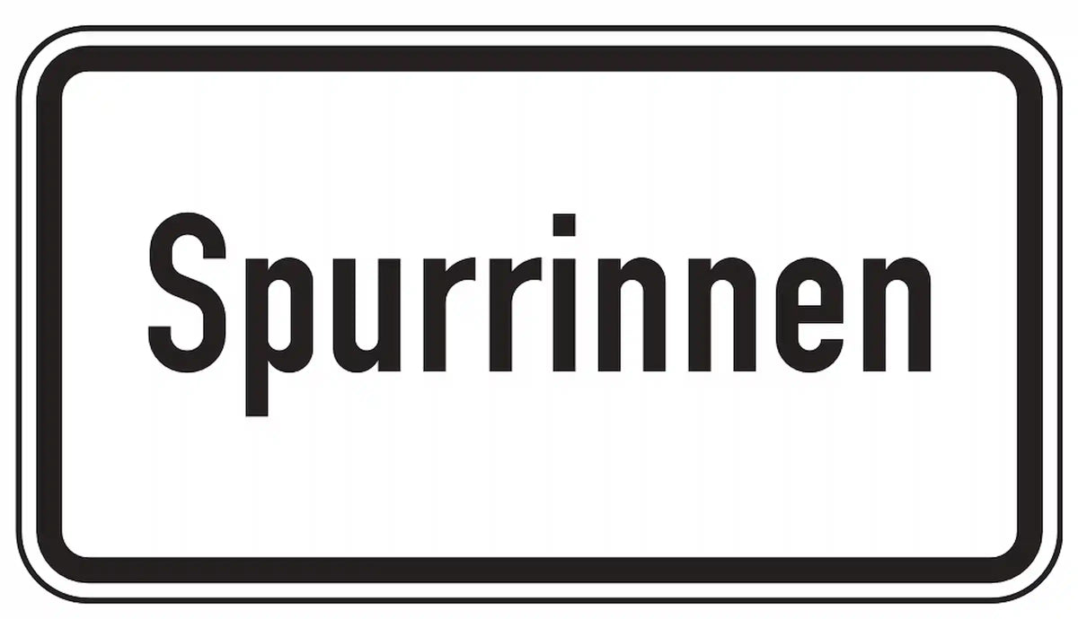Zusatzzeichen: Spurrinnen auf der Fahrbahn.