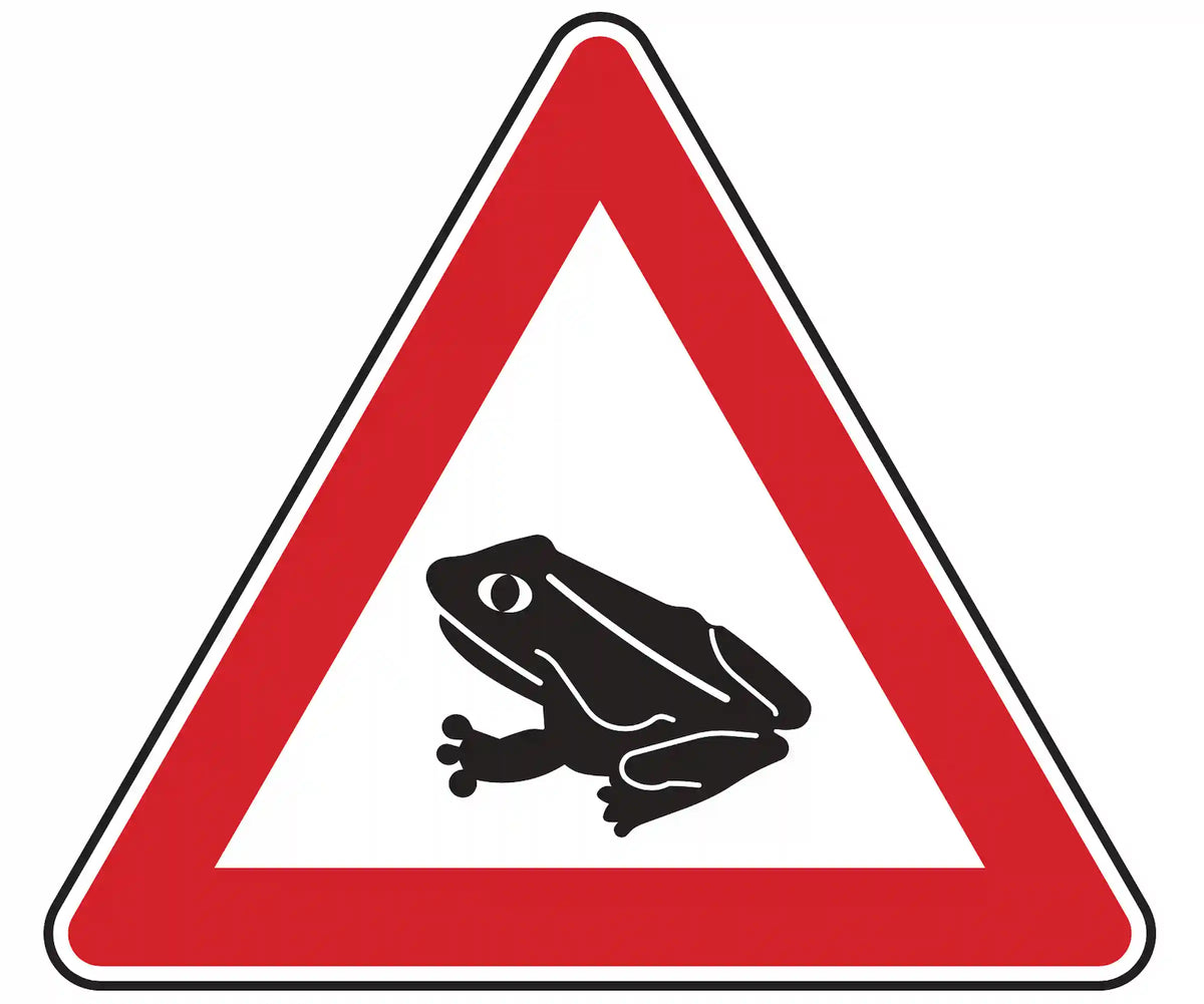Verkehrszeichen 101-14 – Amphibienwanderung (Warnschild, Aufstellung rechts)