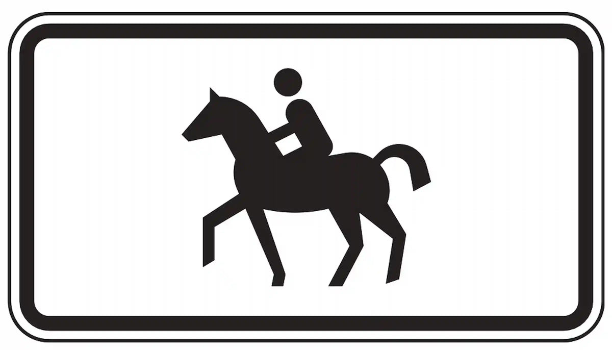 Zusatzzeichen für Reitverkehr.