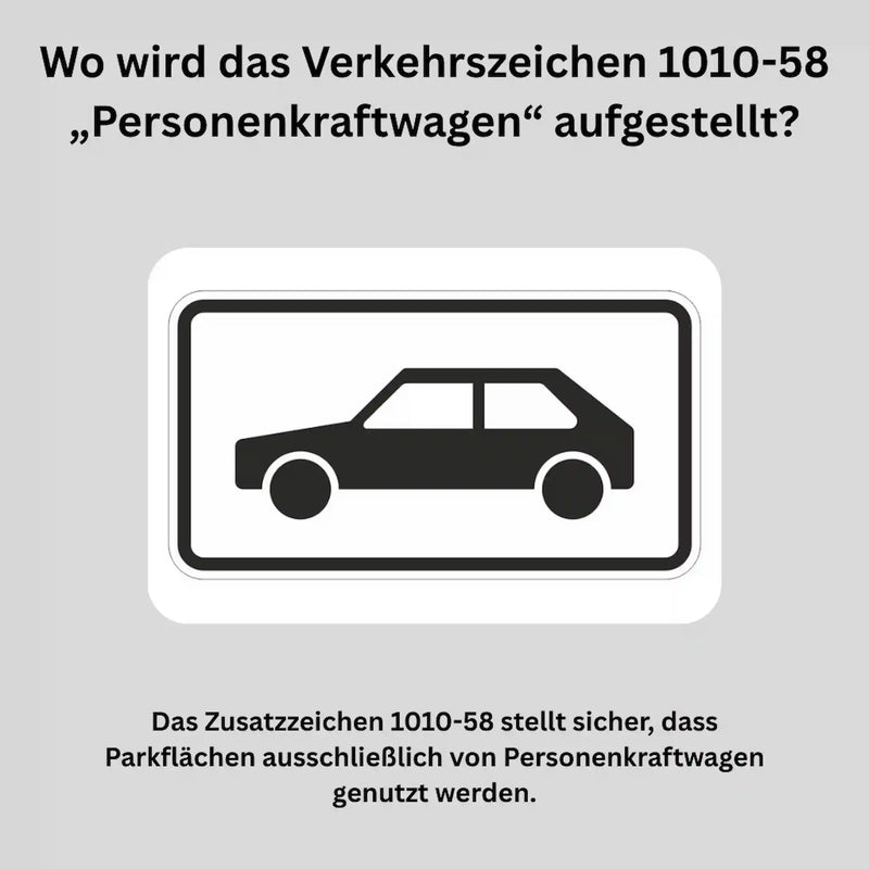 Verkehrszeichen "Personenkraftwagen" - VZ 1010-58