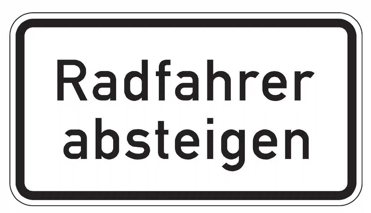 Radfahrer müssen absteigen