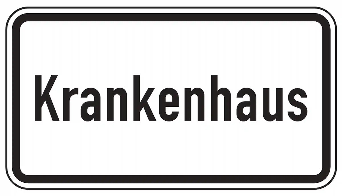 Verkehrszeichen: Krankenhaus in der Nähe