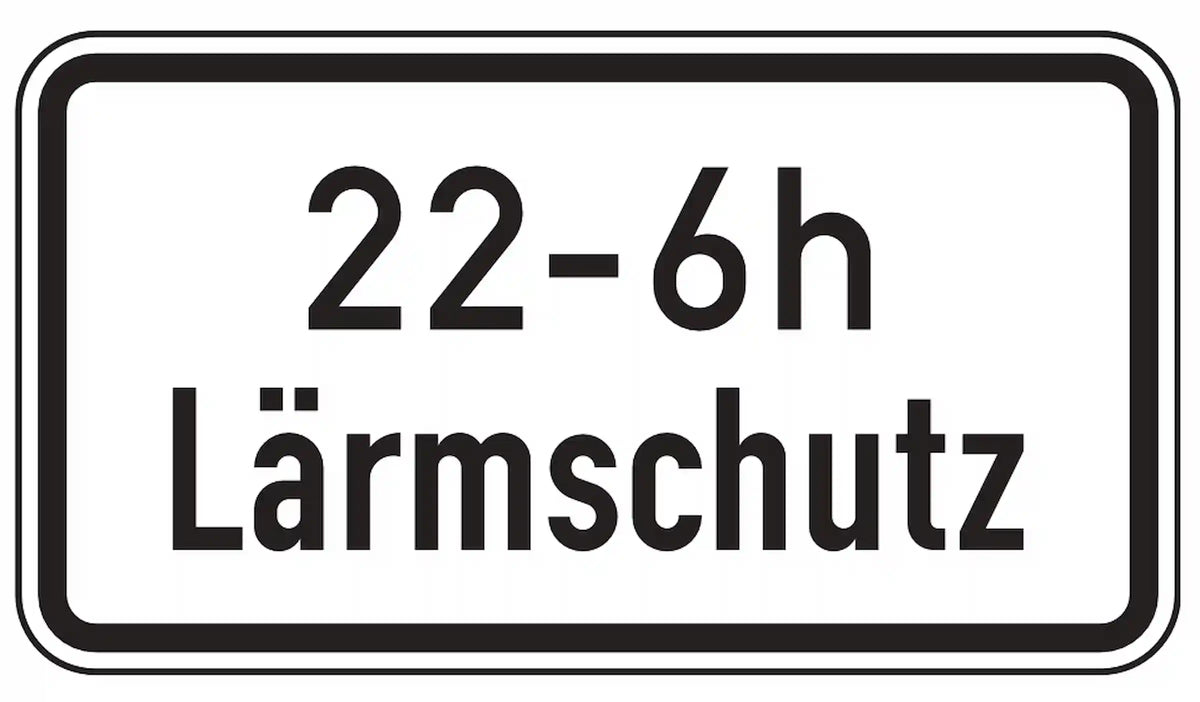 Hinweis auf zeitlich begrenzte Lärmschutzzone.