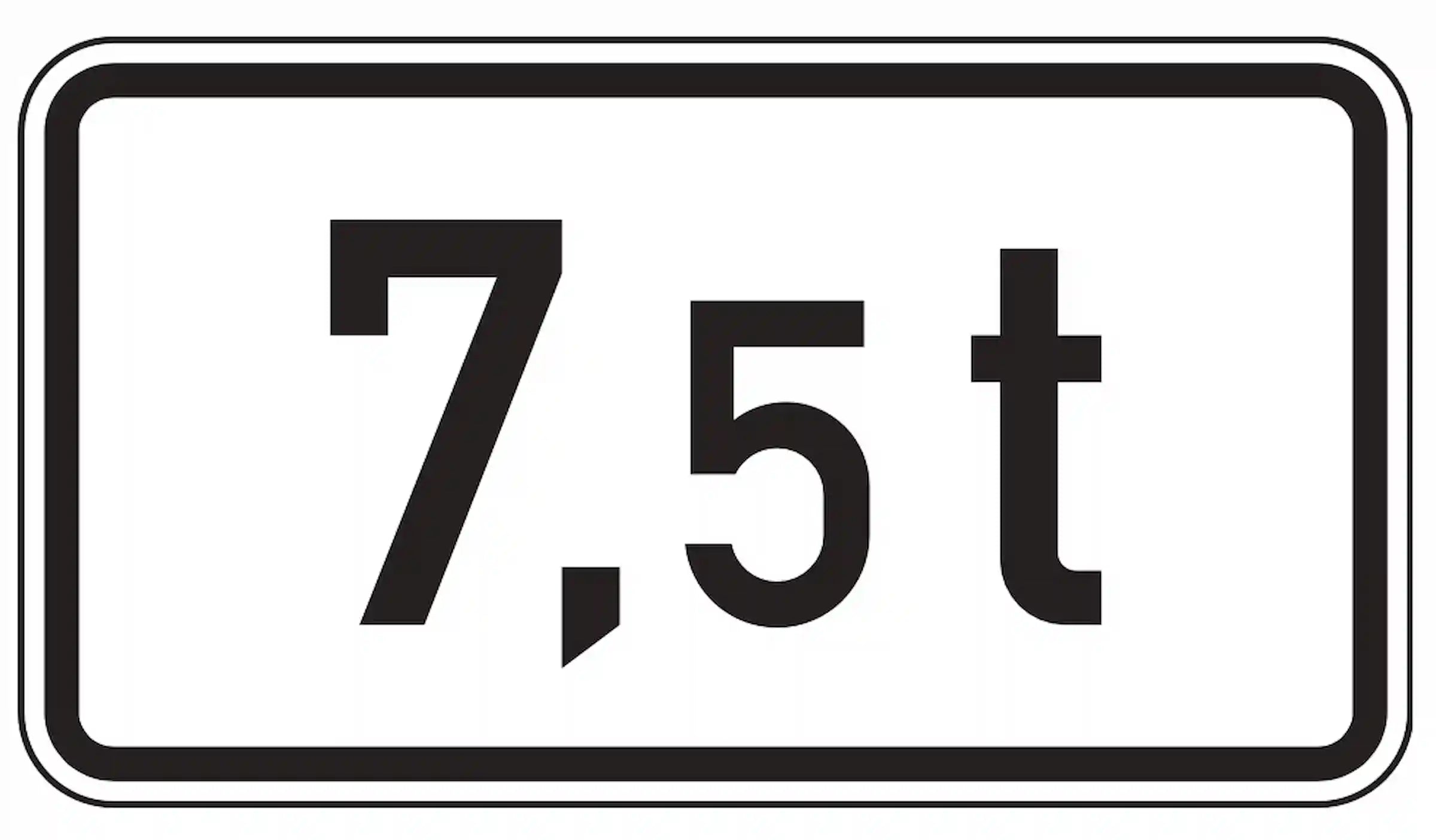 Zulässige Gesamtmasse 7,5 Tonnen