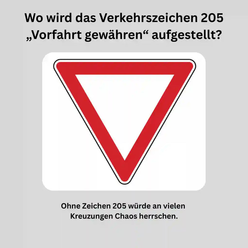 Verkehrszeichen "Vorfahrt gewähren" - VZ 205