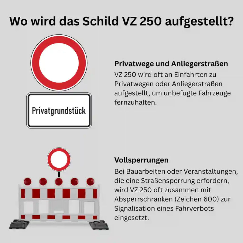 Verkehrszeichen "Verbot für Fahrzeuge aller Art" - VZ 250