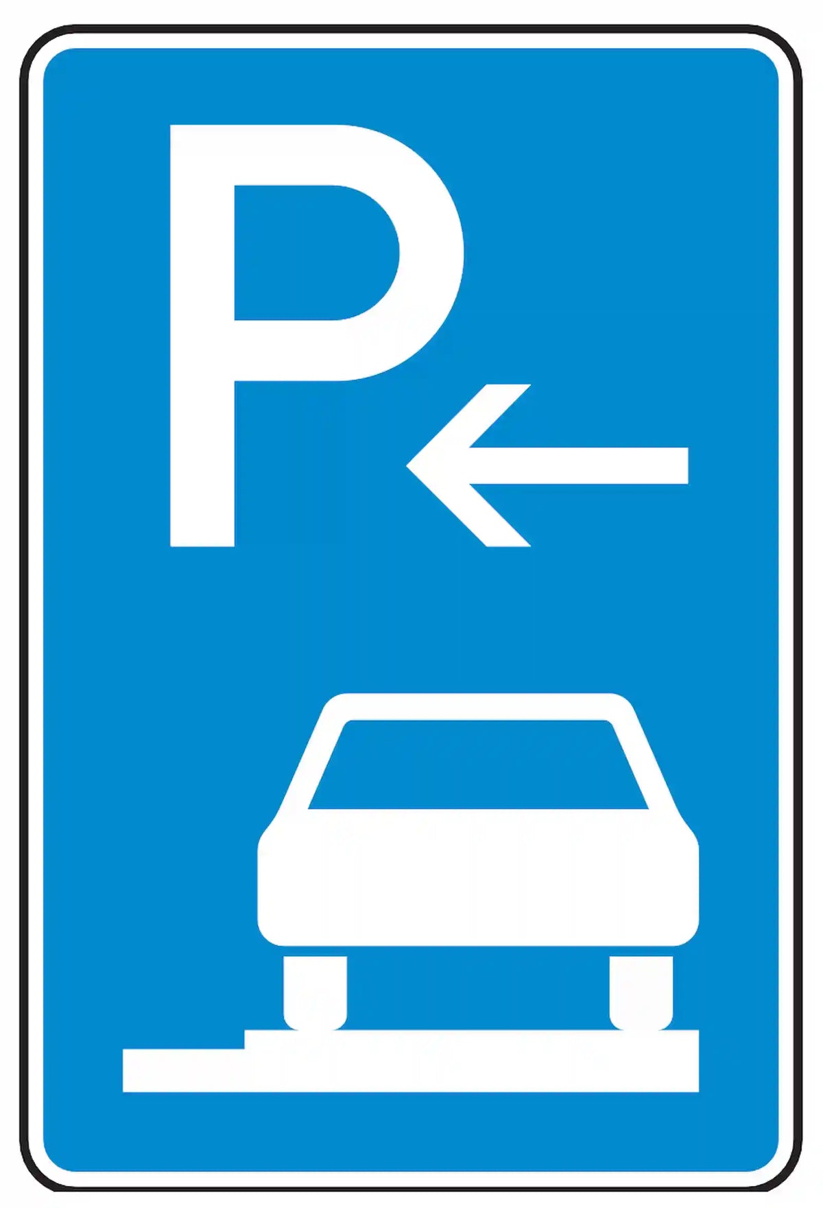 Verkehrszeichen 315-66: Beginn vollständiges Gehwegparken, rechts, bis 2,8 t.