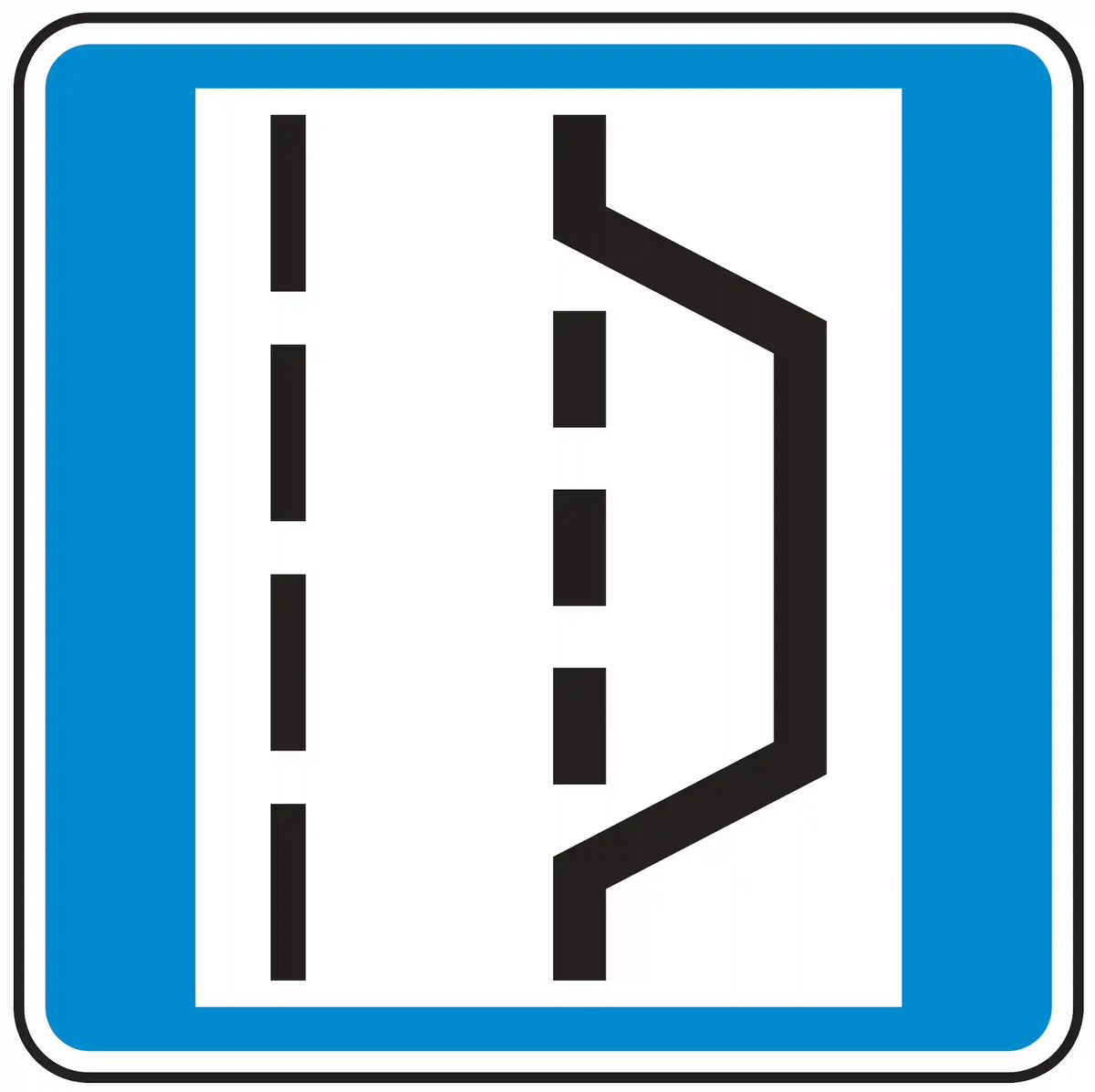 Verkehrszeichen 328: Hinweis auf Nothalte- oder Pannenbucht.