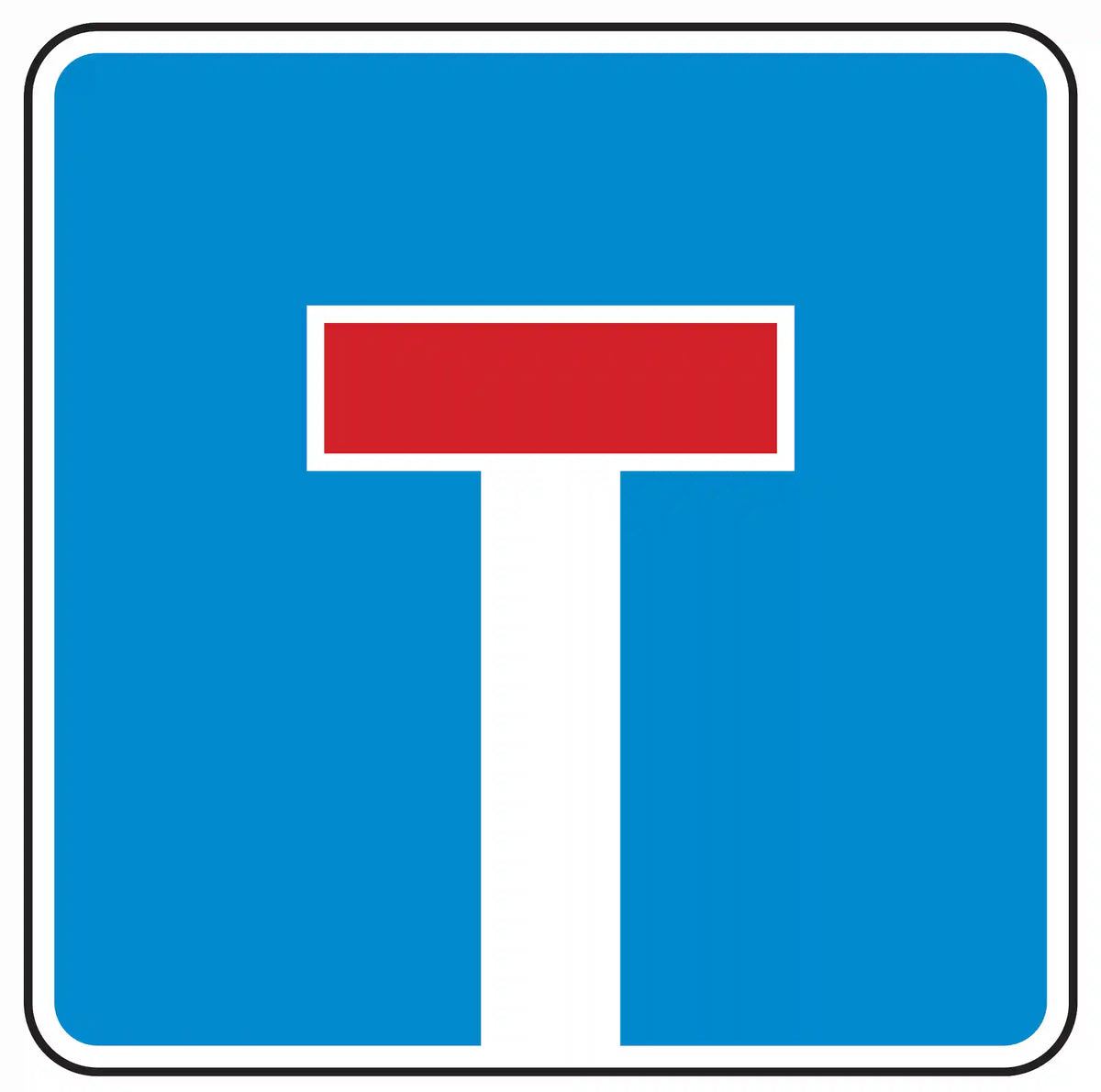 Verkehrszeichen 357: Hinweis auf eine Sackgasse (keine Durchfahrt möglich).
