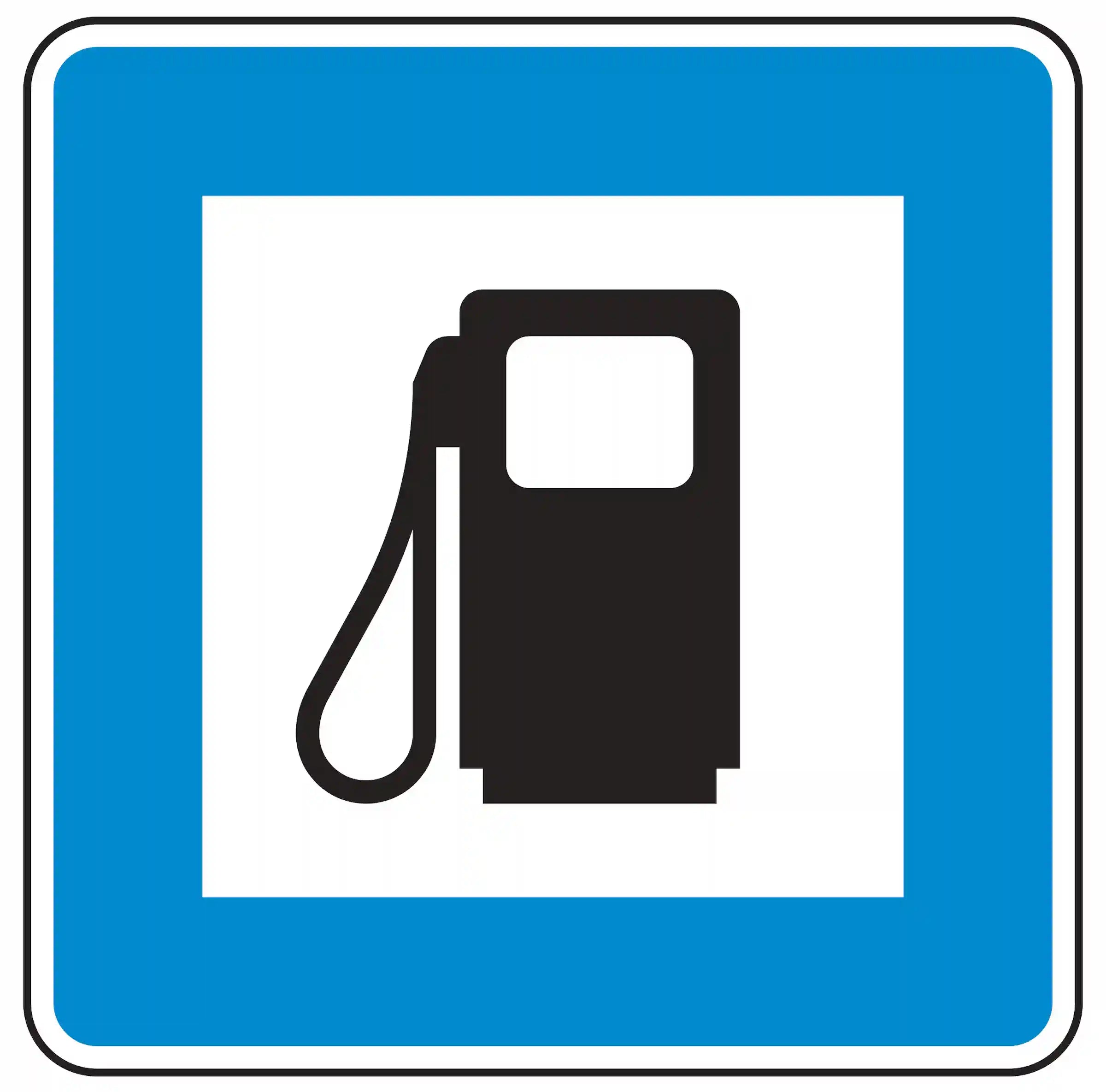 Verkehrszeichen 365-52: Hinweis auf eine bevorstehende Tankstelle.