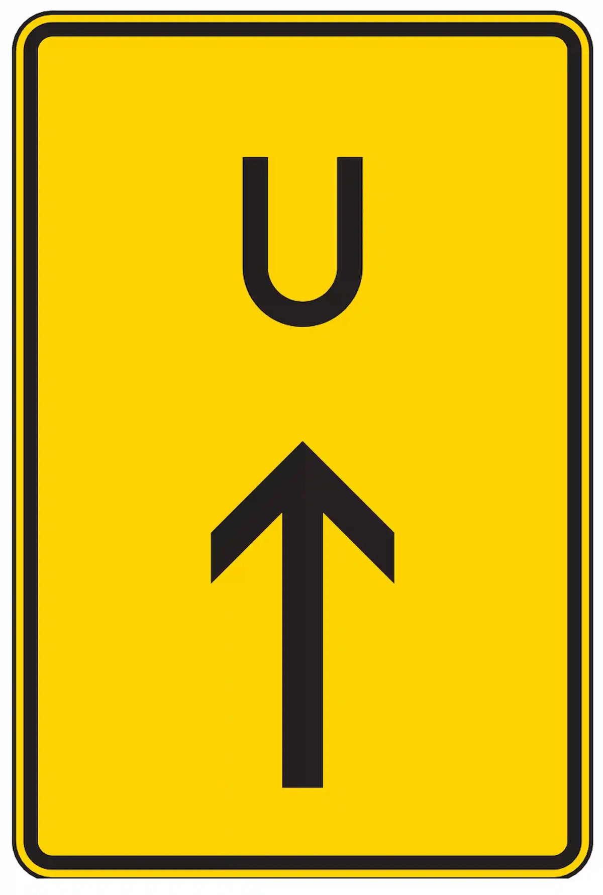 Verkehrszeichen 455.1-30: Umleitungsankündigung geradeaus.